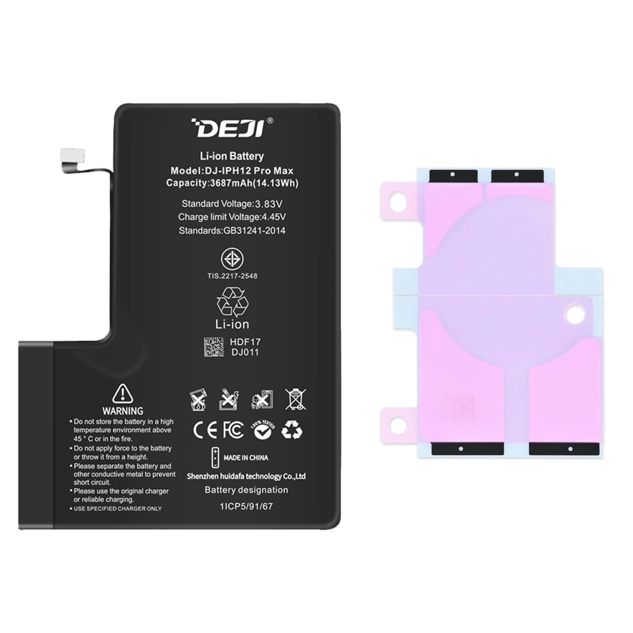 Batteria di Ricambio Pila Deji per Apple Iphone 12 Pro Max 3687mAh