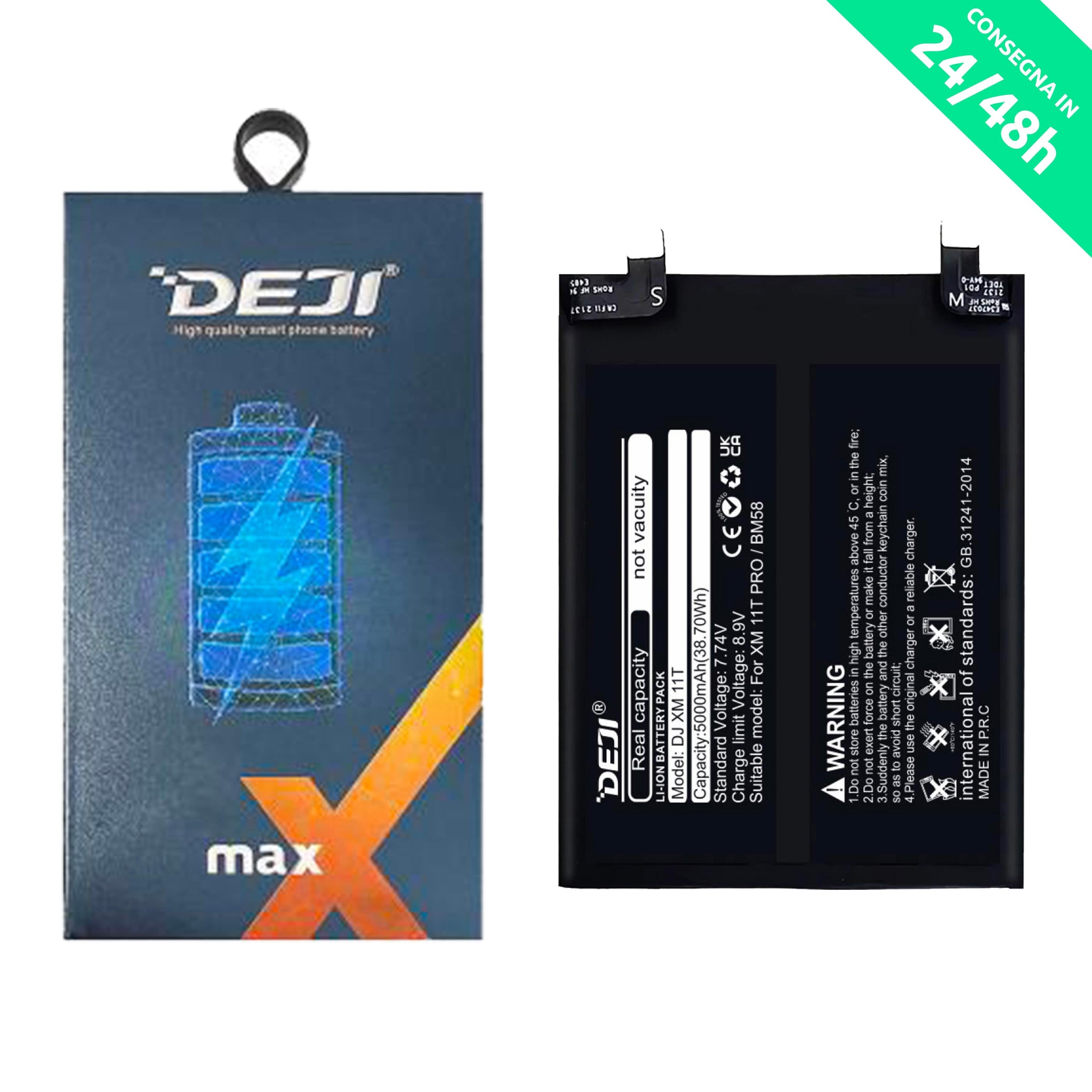 Batteria di Ricambio Pila Deji per Xiaomi Mi 11T Pro 5000mAh BM58