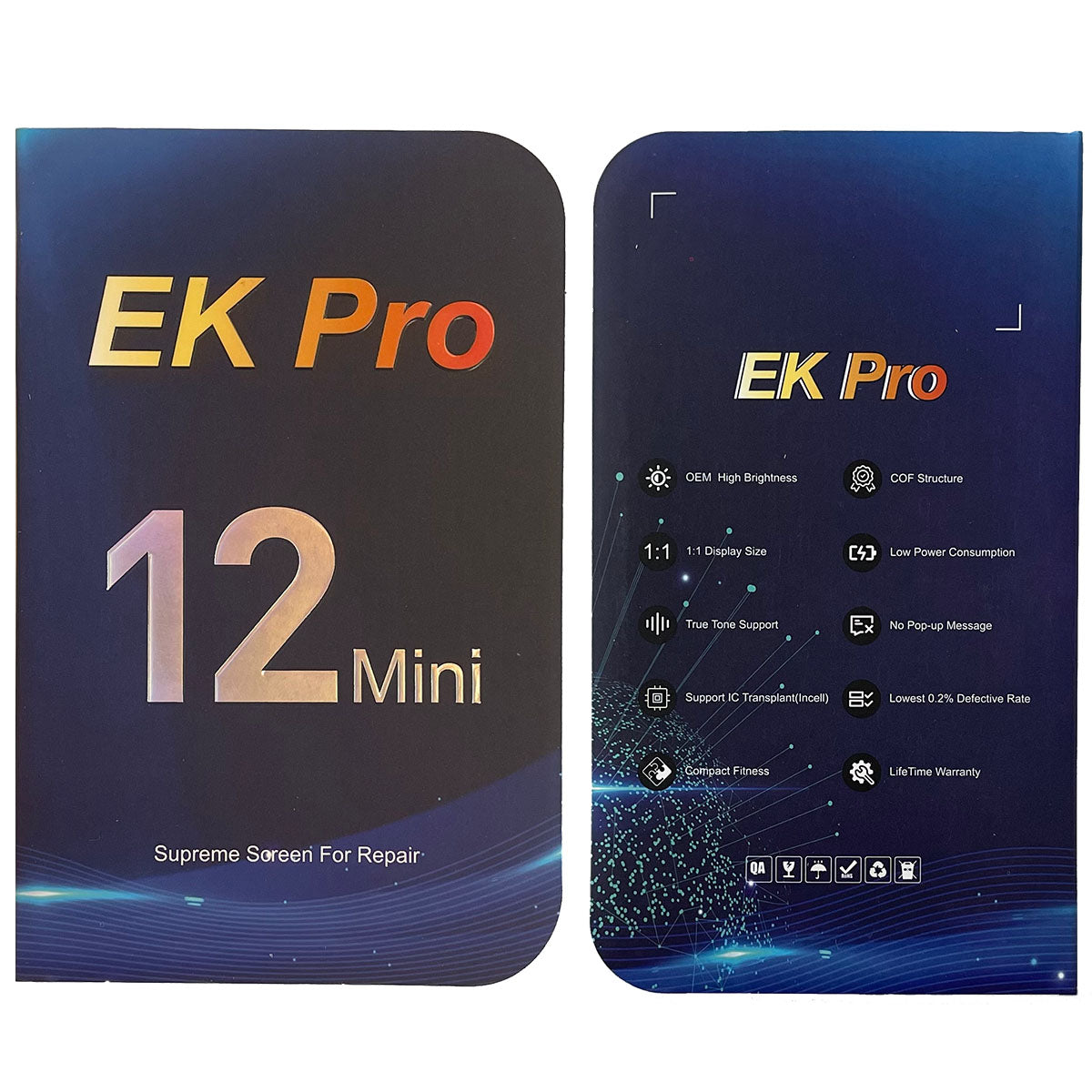 Display Lcd Schermo Touch Screen Apple Iphone 12 Mini EK Pro Incell Originale A2176 A2398 A2399 A2400 Box