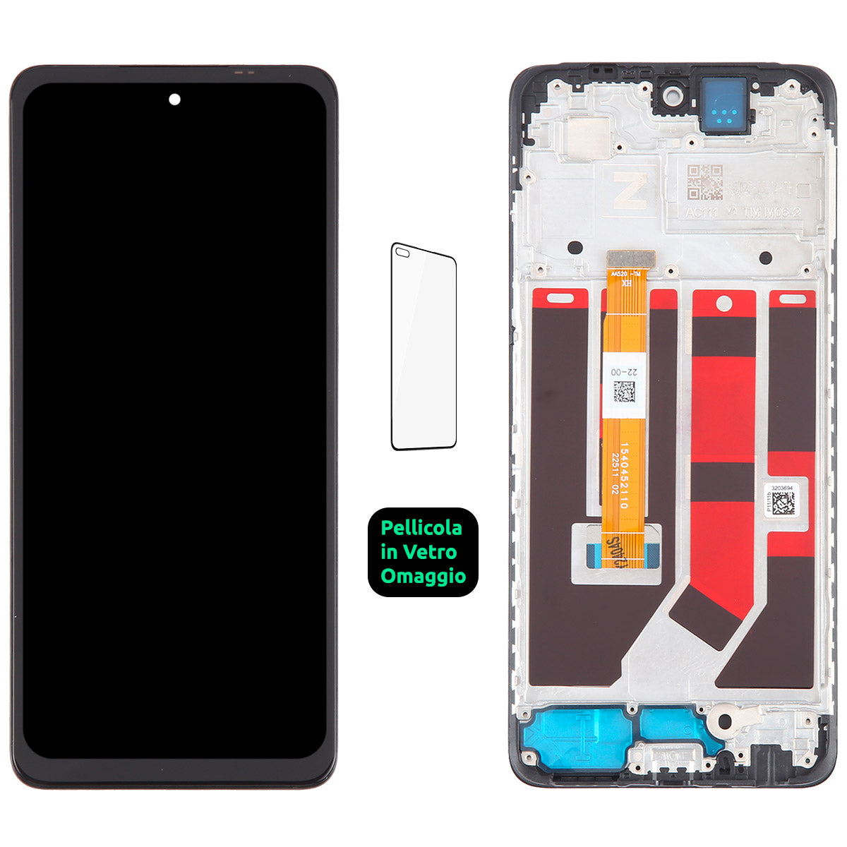 Display Schermo Lcd + Frame Oppo A58 4g CPH2577 Touch Screen Vetro Nero