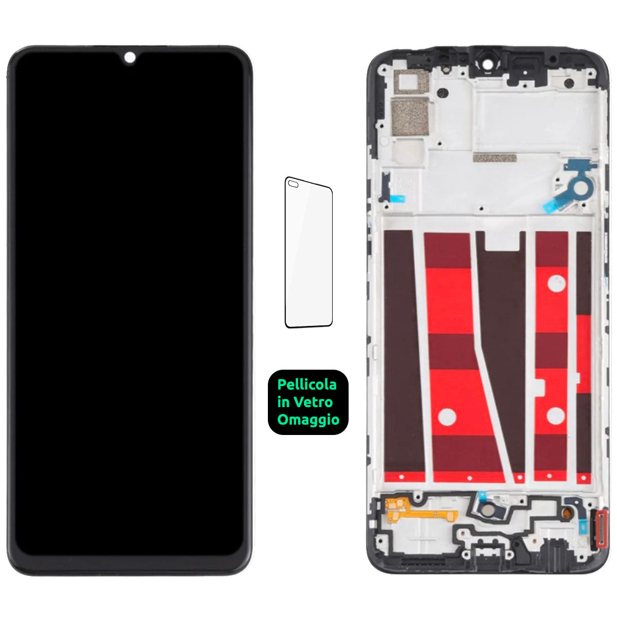 Display Schermo Lcd + Frame TFT Oppo A91 CPH2021 PCPM00 PCPT00 Touch Screen Vetro Nero