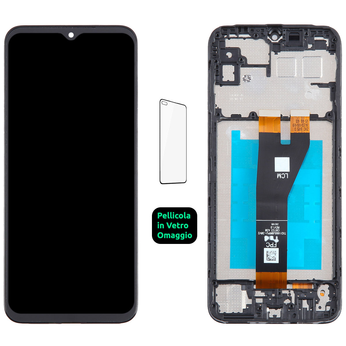 Display Schermo Lcd + Frame Samsung Galaxy A14 5G SM-A146P A146U Touch Screen Vetro Nero