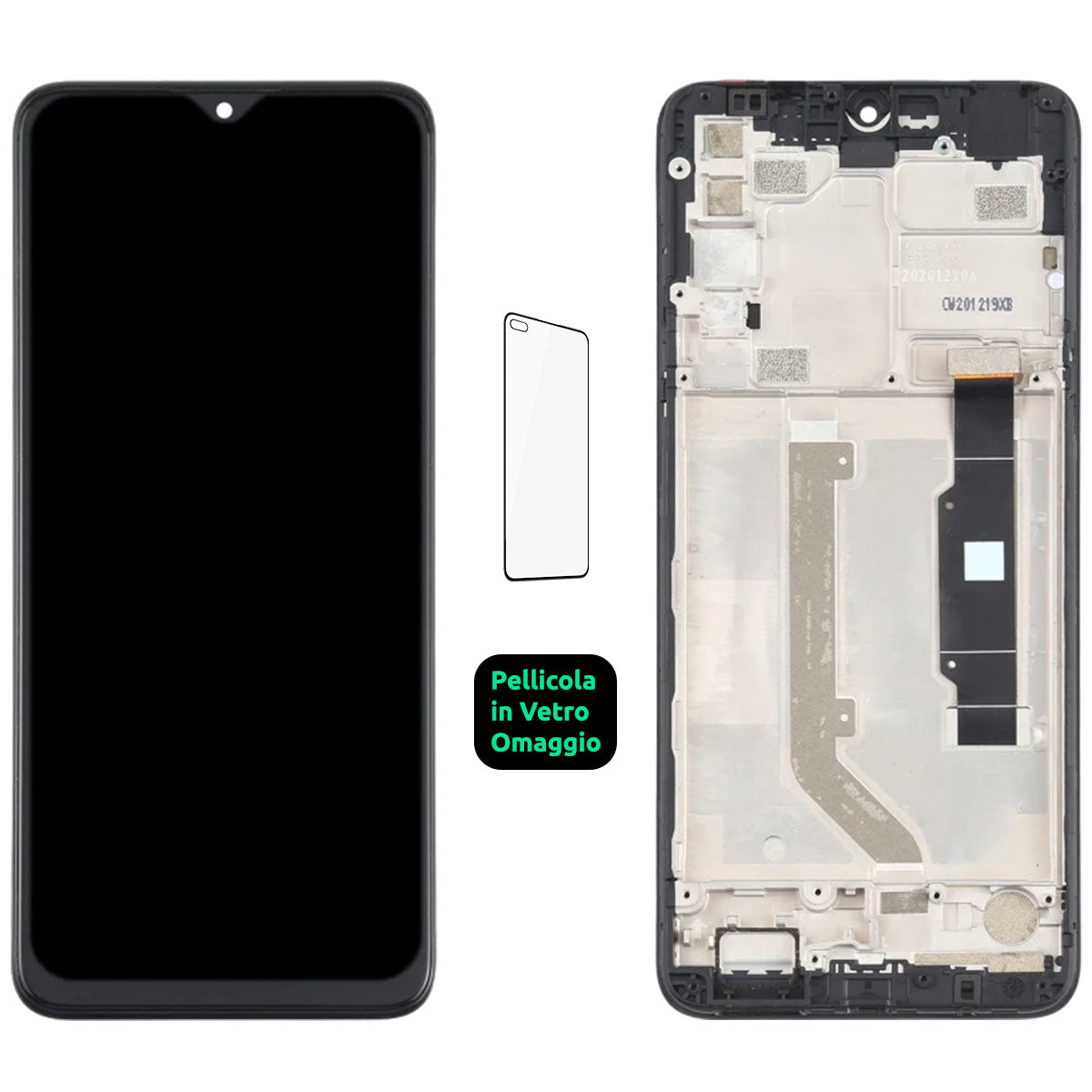 Display Schermo Lcd + Frame Tcl 20 SE T761H T671H Touch Screen Vetro Nero