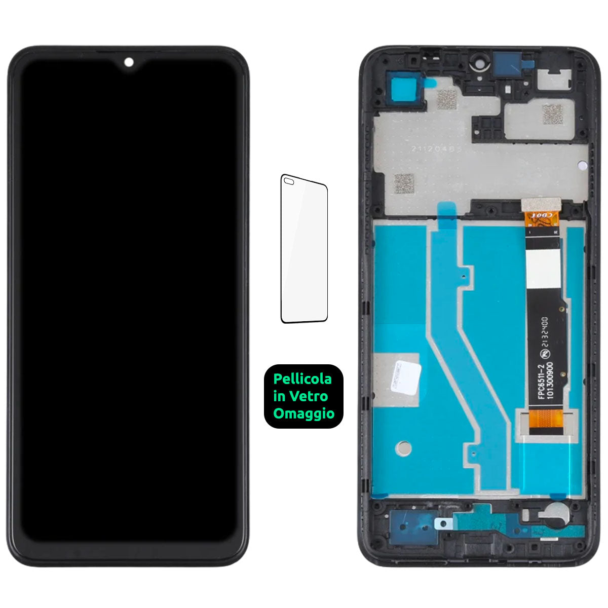 Display Schermo Lcd + Frame Tcl 30SE 30 SE 6165H 6156H1 6165A 6165A1 Touch Screen Vetro Nero