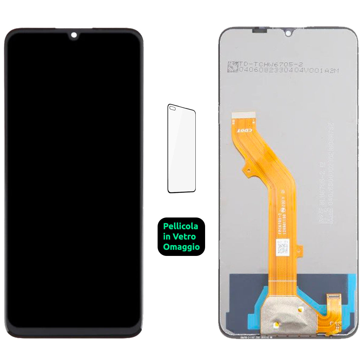 Display Schermo Lcd Tcl 40 SE T610K T610H Touch Screen Vetro Nero