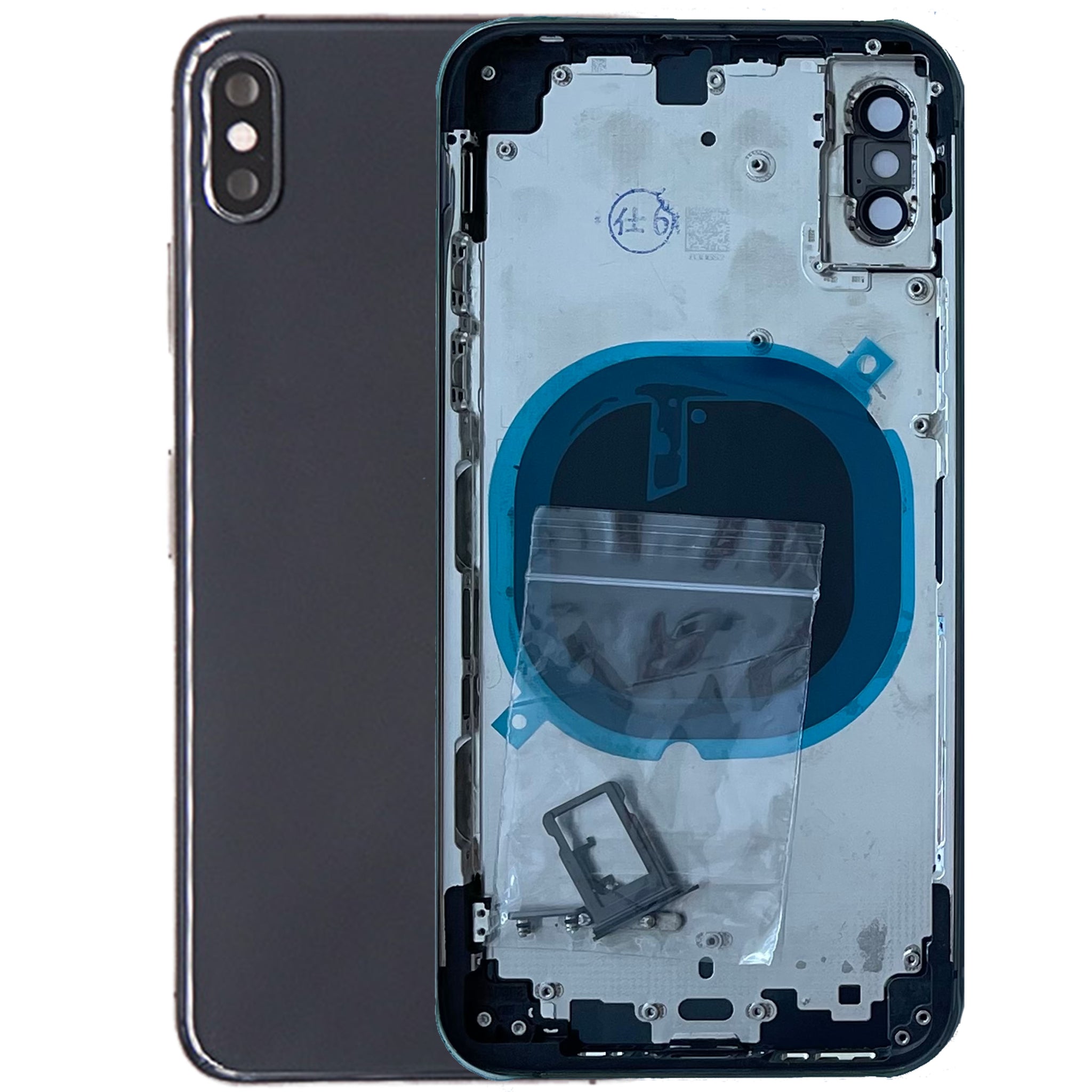 Scocca Posteriore Frame Telaio per Apple Iphone XS Back Case Cover NO FLAT