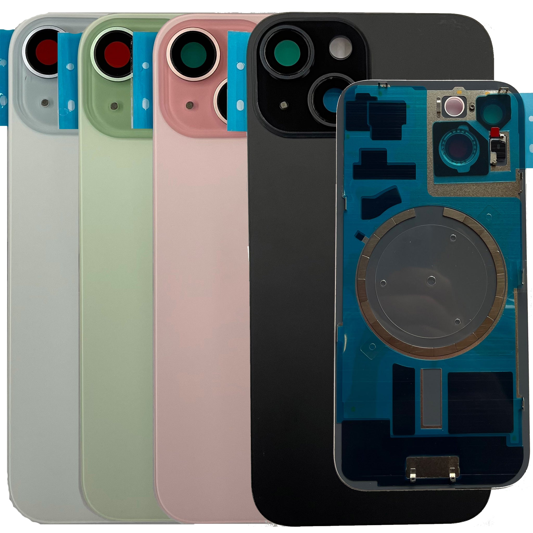 Vetro Scocca Posteriore Big Hole per Apple Iphone 15 Back Case Cover