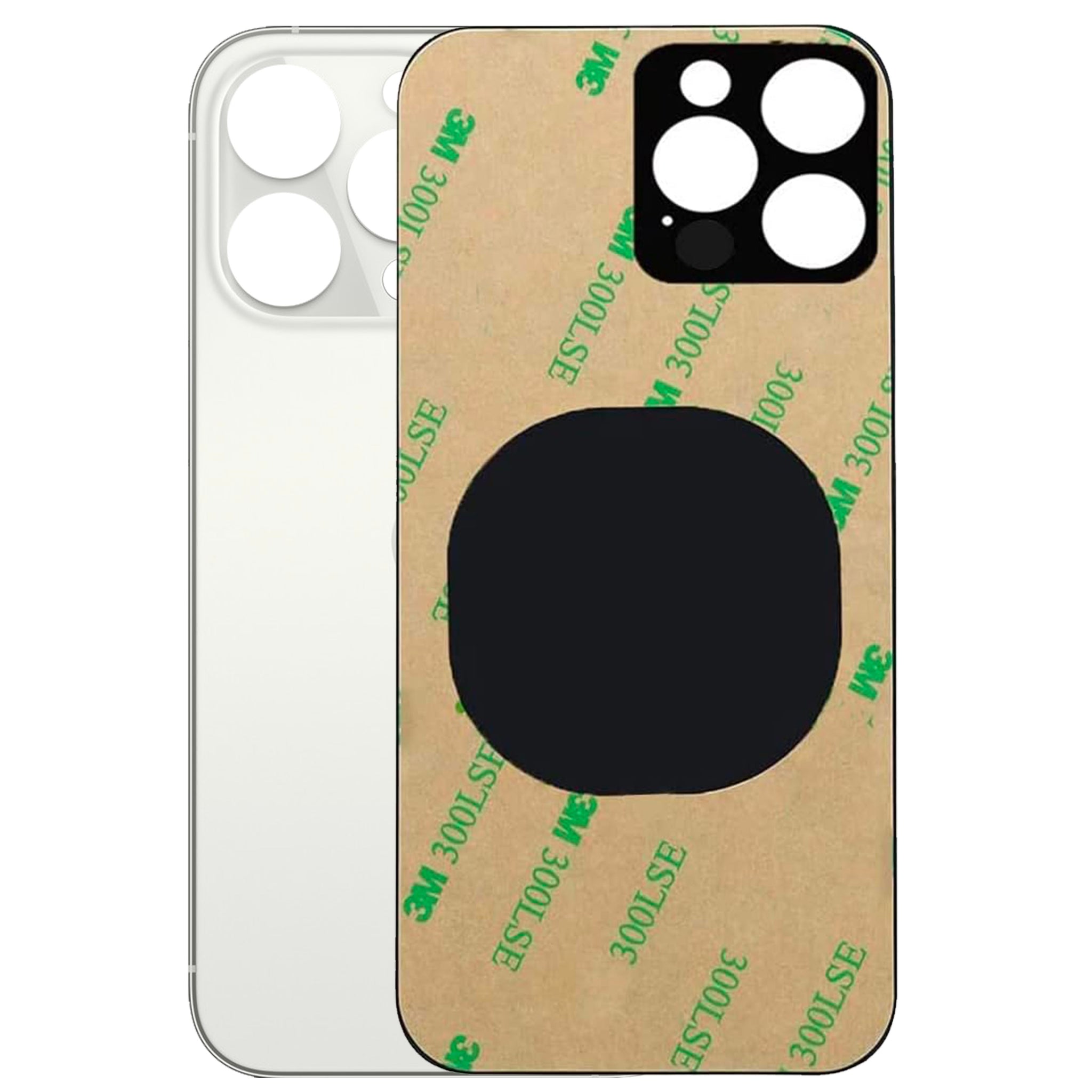 Vetro Scocca Posteriore Big Hole per Apple Iphone 13 Pro Max Back Case Cover Bianco