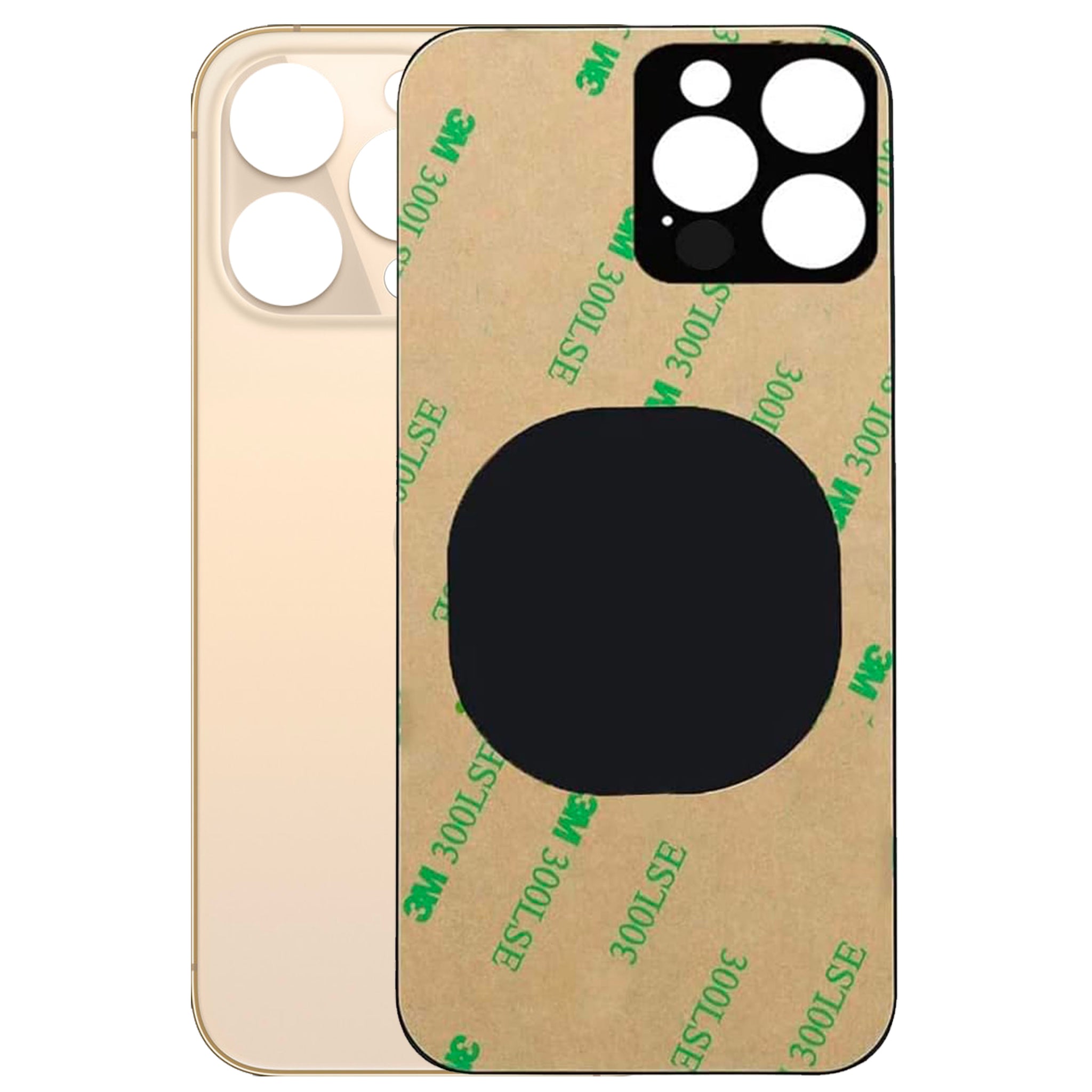 Vetro Scocca Posteriore Big Hole per Apple Iphone 13 Pro Max Back Case Cover Gold