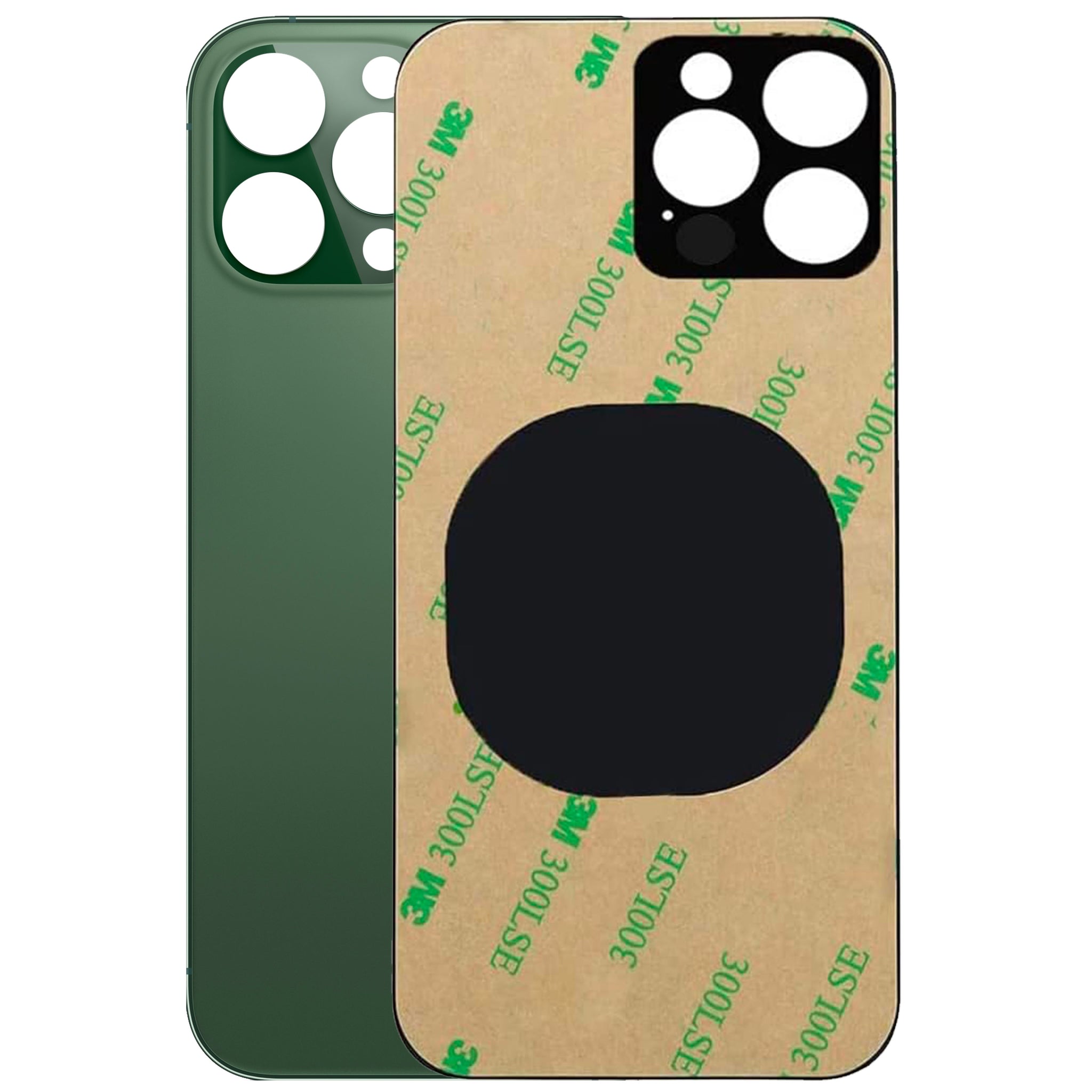 Vetro Scocca Posteriore Big Hole per Apple Iphone 13 Pro Max Back Case Cover Verde
