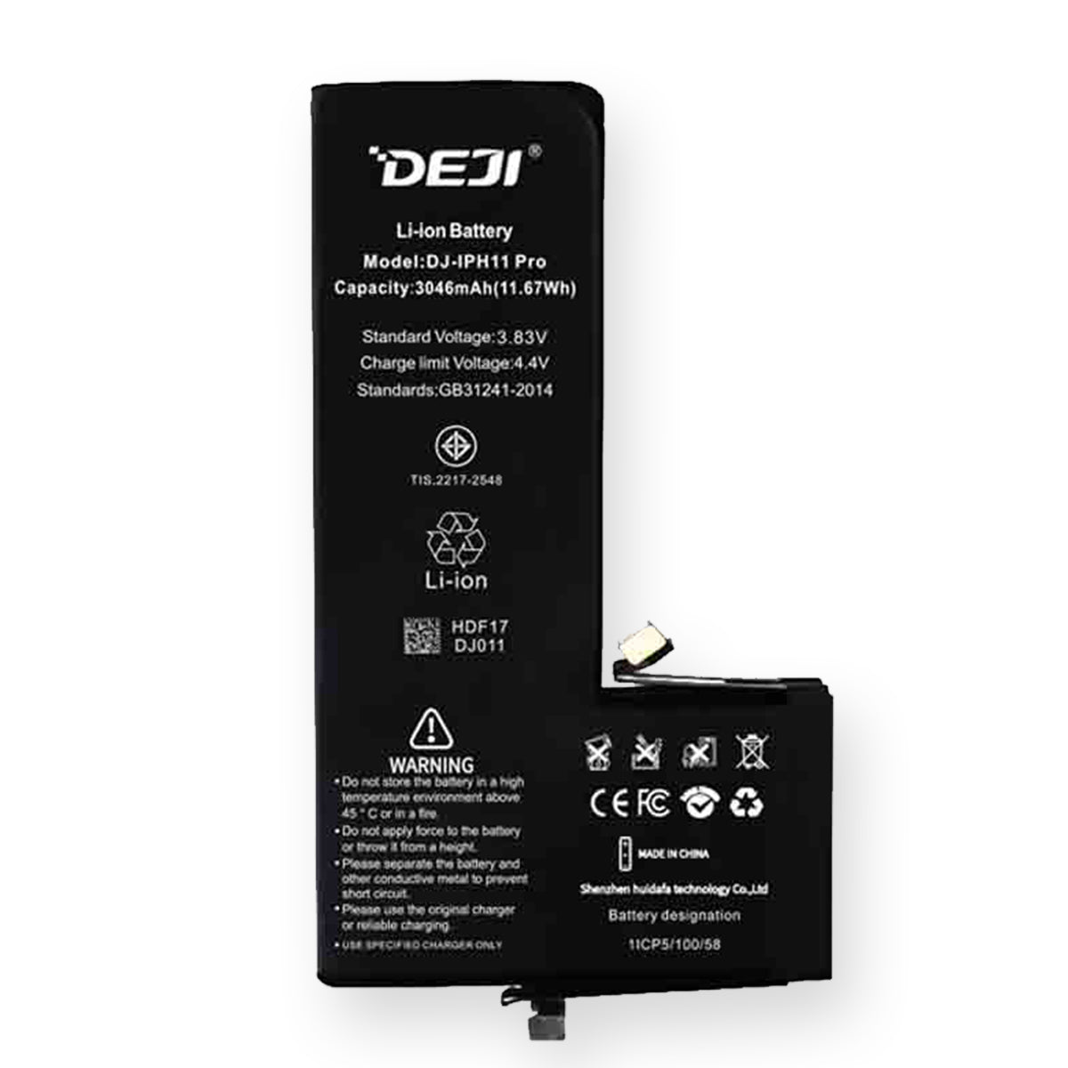 Batteria di Ricambio Pila Deji per Apple Iphone 11 Pro 3046mAh Fronte