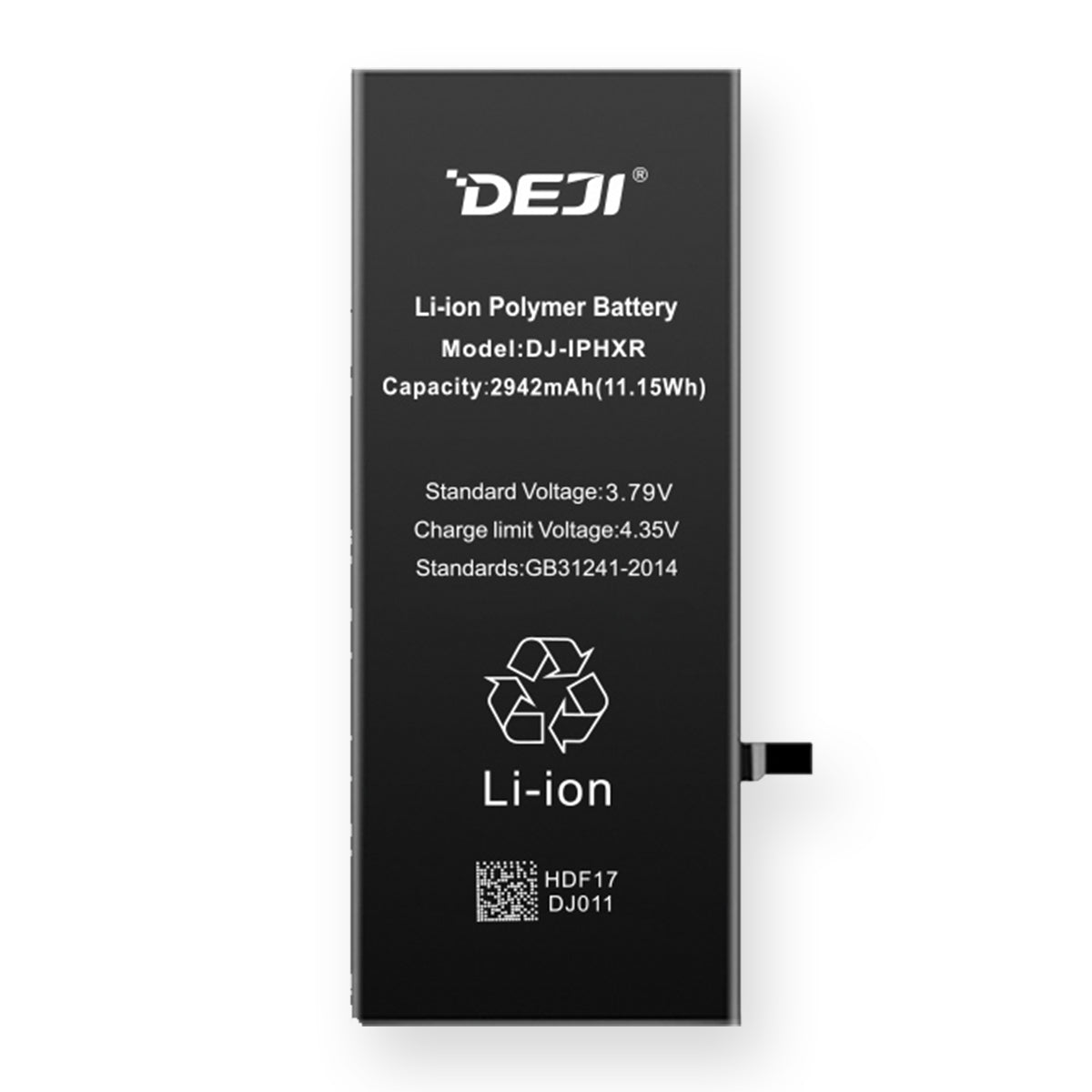 Batteria di Ricambio Pila Deji per Apple Iphone XR 2942mAh Fronte
