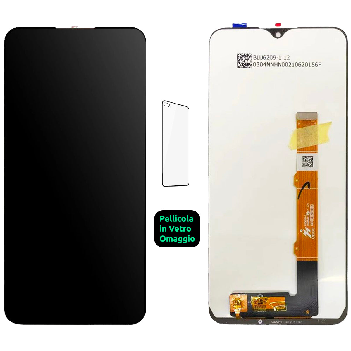 Display Schermo Lcd Alcatel 1S 2020 OT 5028A 5028Y 5028D Touch Screen Vetro Nero