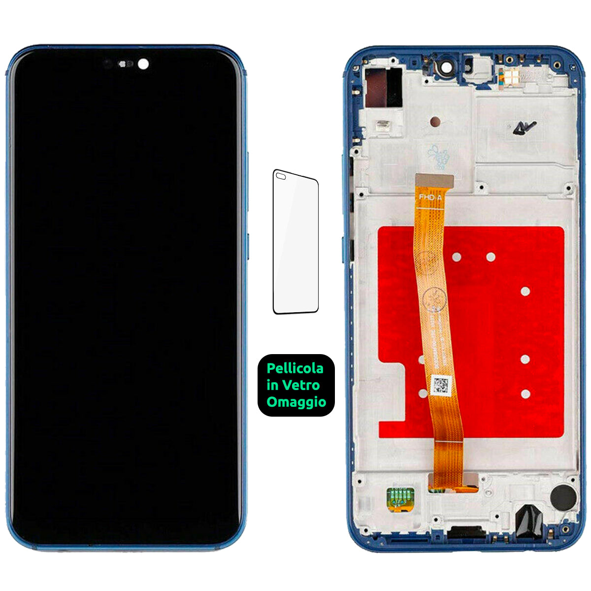 Display Schermo Lcd + Frame Huawei P20 Lite ANE-LX1 Touch Screen Vetro Blu