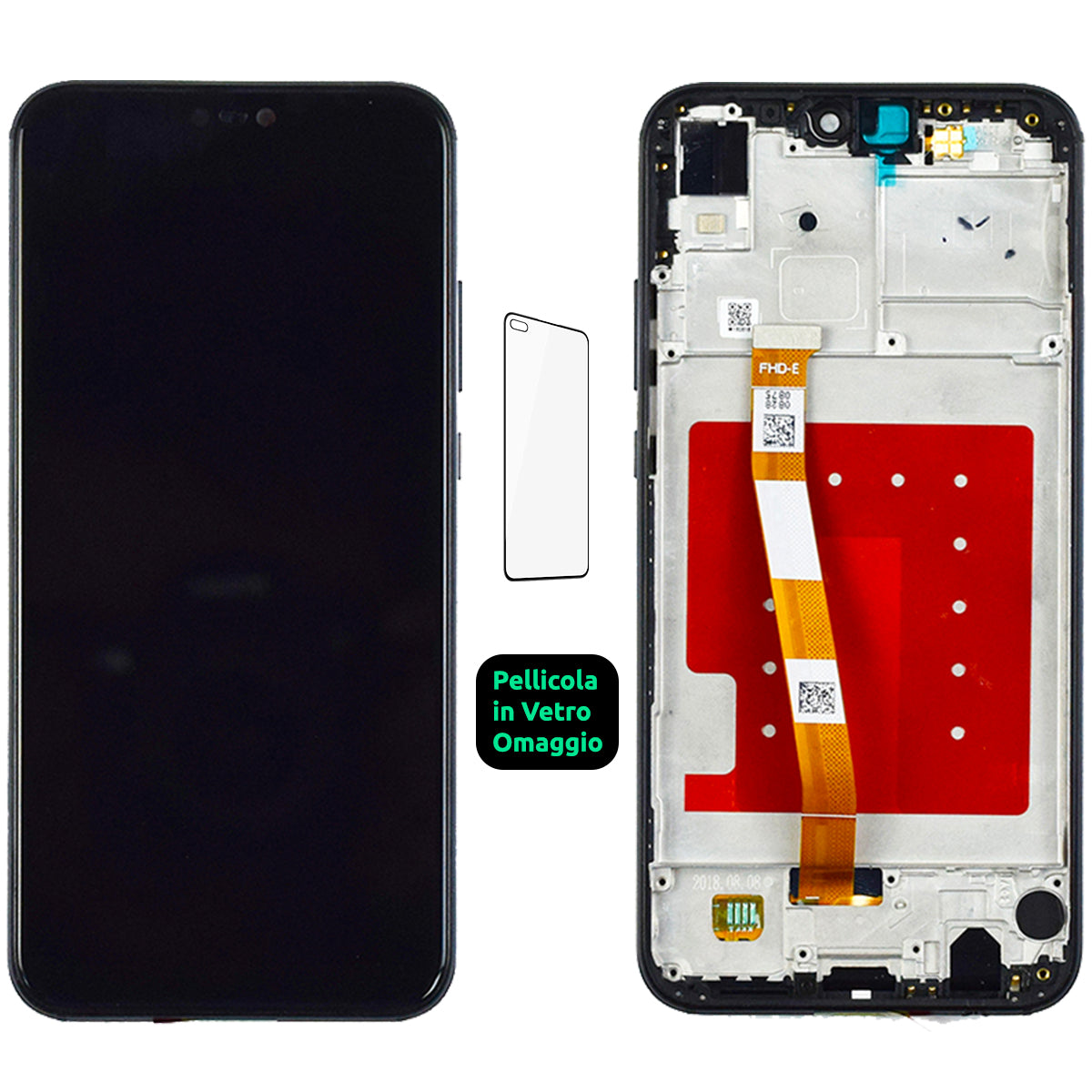 Display Schermo Lcd + Frame Huawei P20 Lite ANE-LX1 Touch Screen Vetro Nero