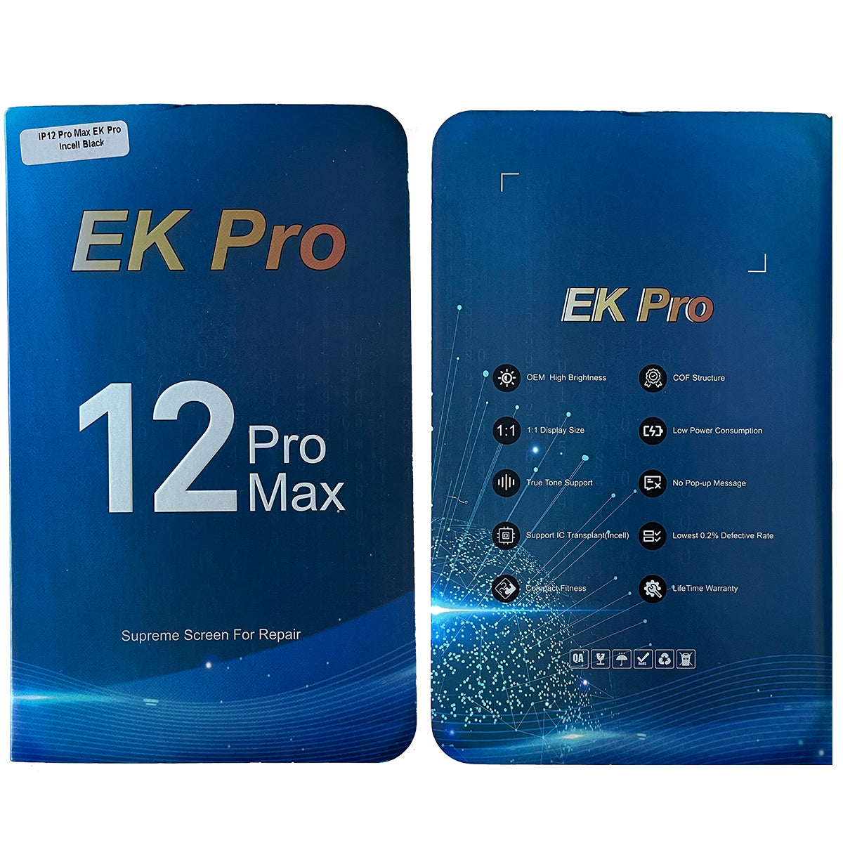 Display Lcd Schermo Touch Screen Apple Iphone 12 Pro Max EK Pro Incell Originale A2342 A2410 A2411 A2412 Box
