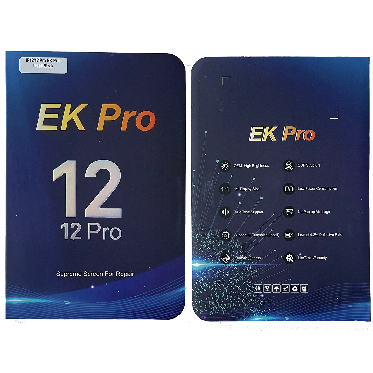 Display Lcd Schermo Touch Screen Apple Iphone 12 / 12 Pro EK Pro Incell Originale A2172 A2402 A2403 A2404 A2341 A2406 A2407 A2408 Box