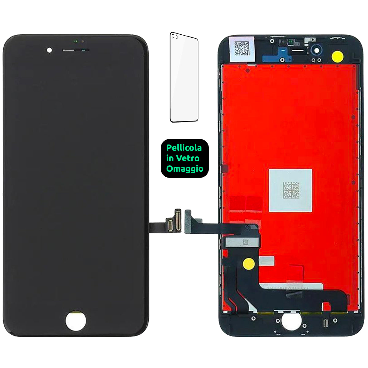 Display Schermo Lcd Apple Iphone 8+ 8 Plus Touch Screen Vetro Nero