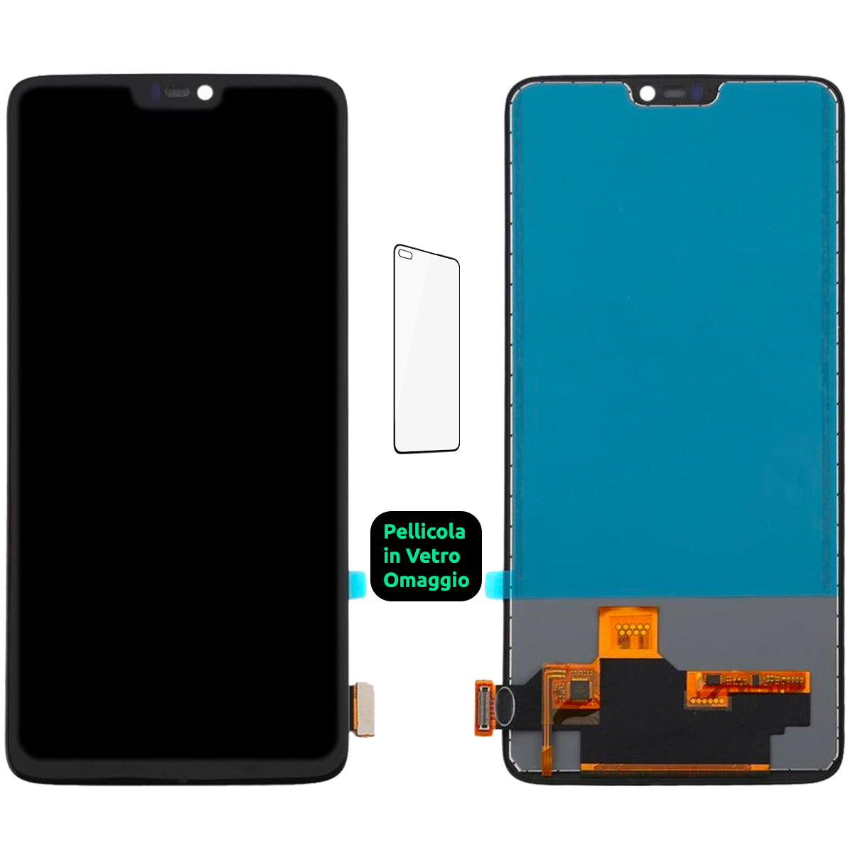 Display Schermo Lcd Oled Oneplus 6 A6000 A6003 Touch Screen Vetro Nero