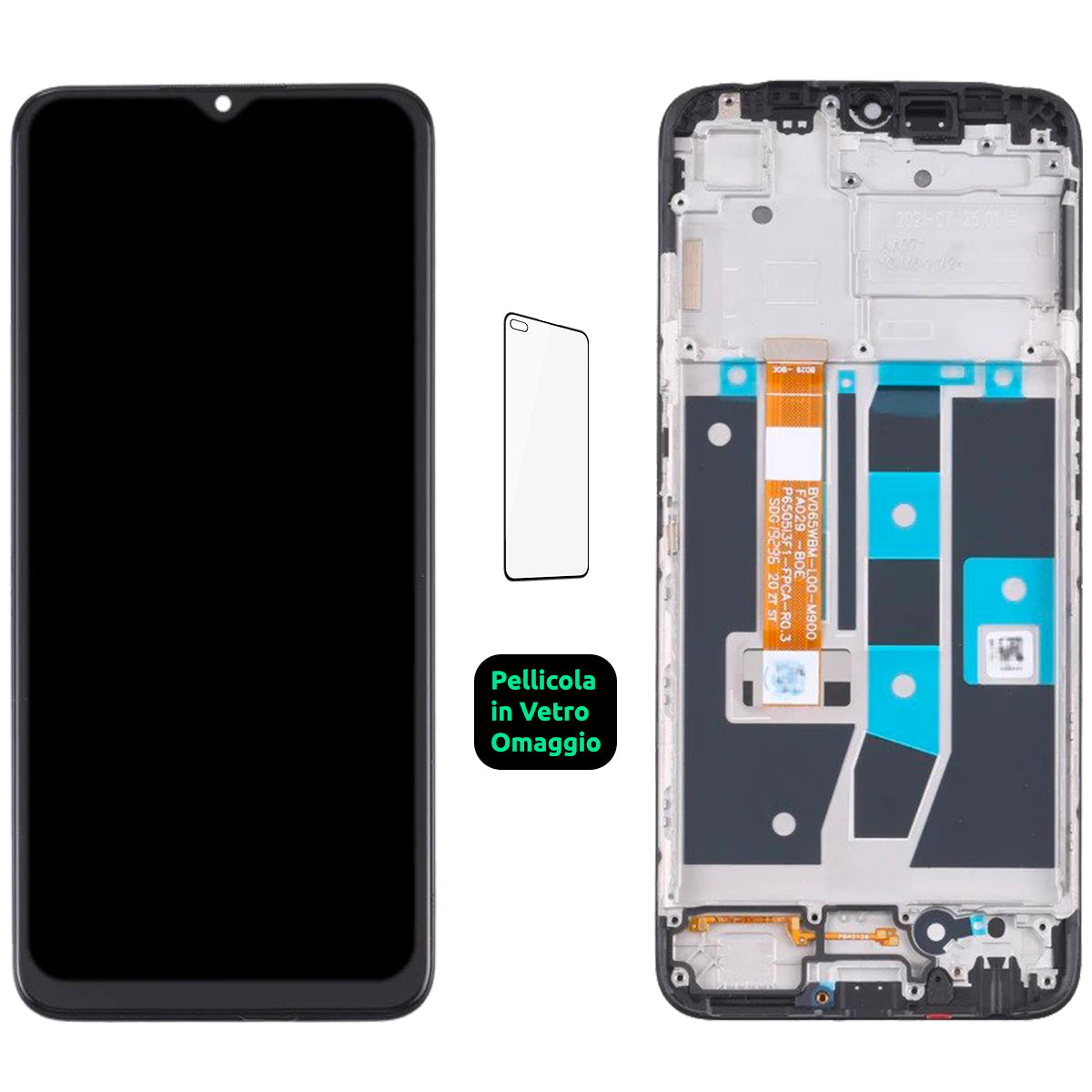 Display Schermo Lcd + Frame Oppo A16 CPH2269 A16S CPH2271 Touch Screen Vetro Nero