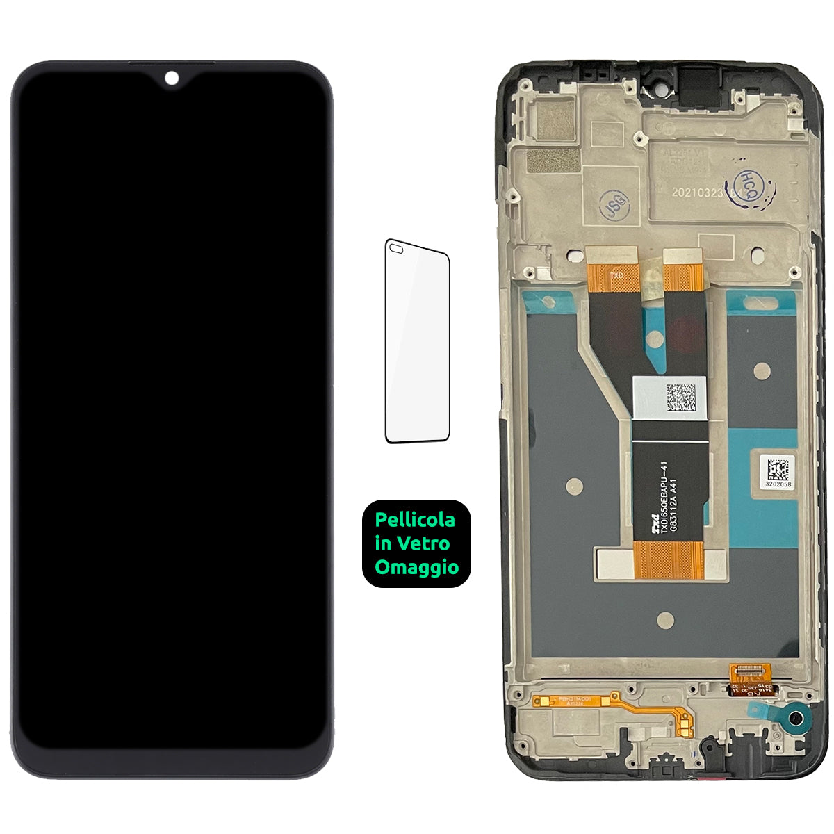 Display Schermo Lcd + Frame Oppo Realme C20 RMX3061 / C20A RMX3063 / C21 RMX3201 Touch Screen Vetro Nero
