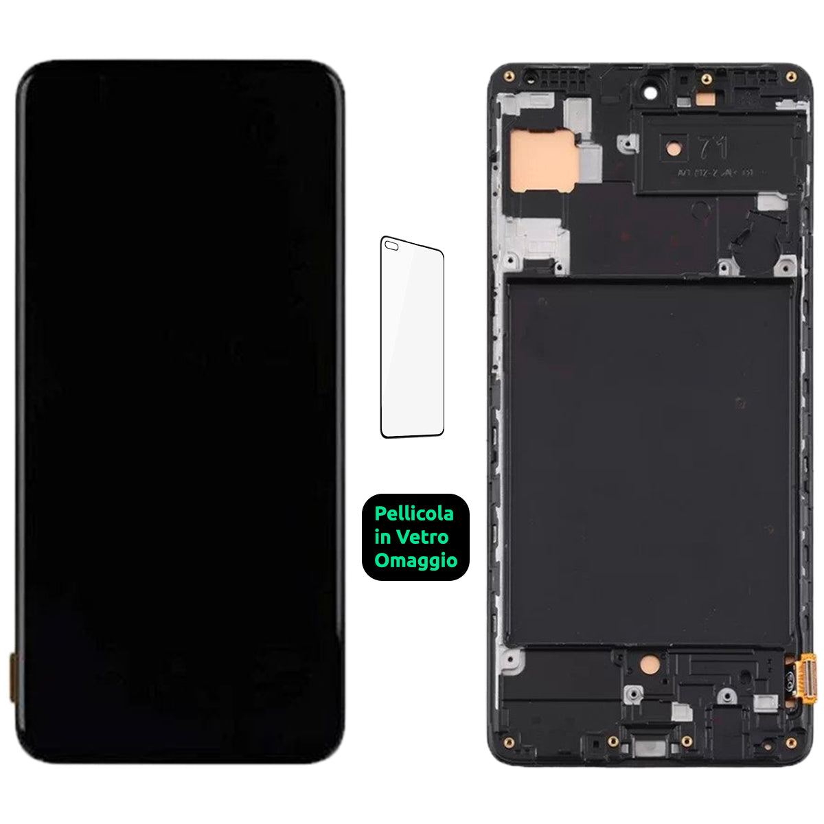 Display Schermo Lcd + Frame Tft Samsung Galaxy A71 SM-A715F Touch Screen Vetro Nero