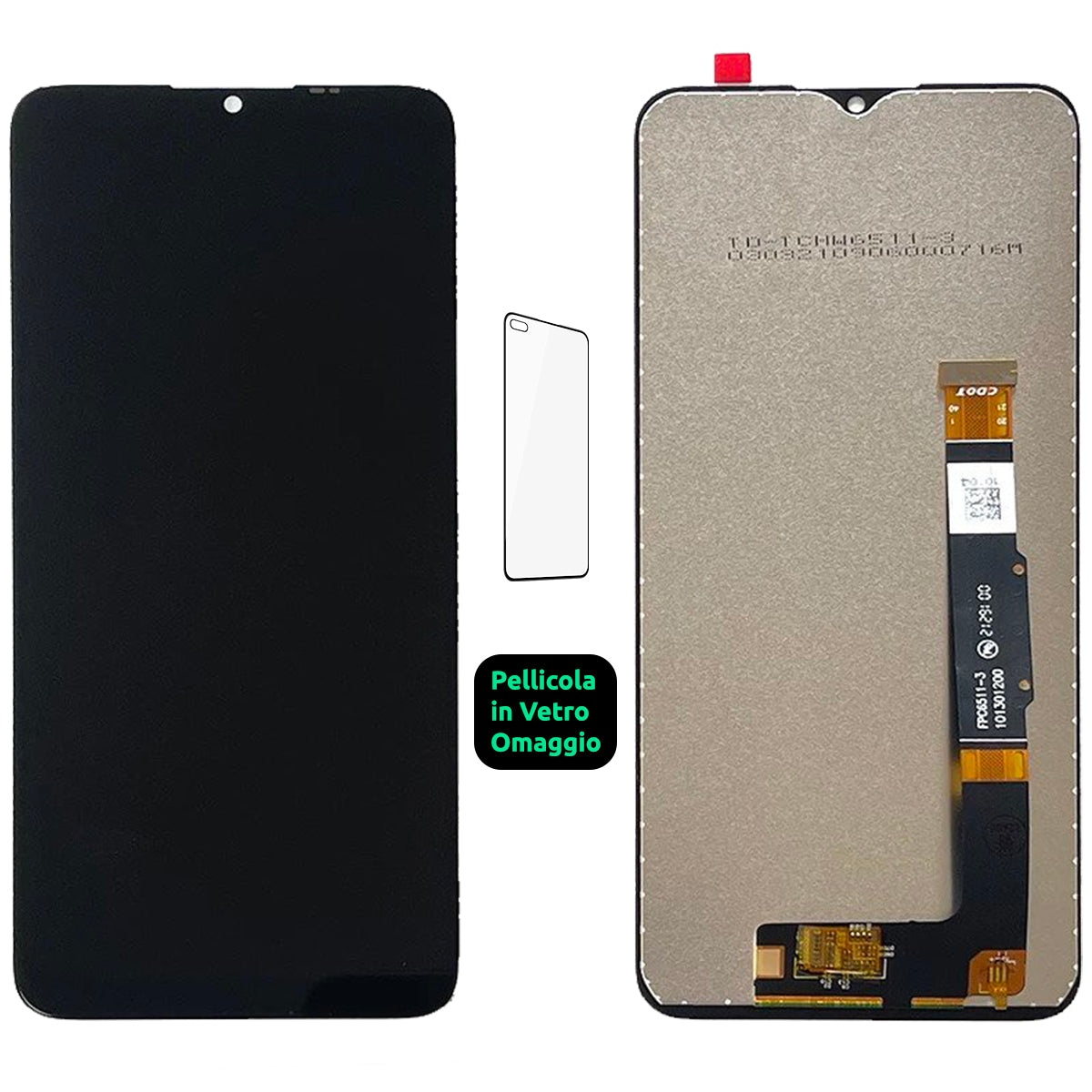 Display Schermo Lcd Tcl 20R 5G T767H Touch Screen Vetro Nero