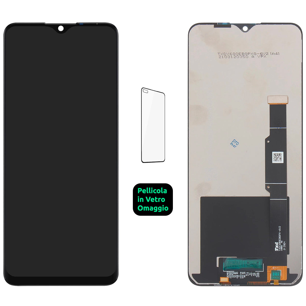 Display Schermo Lcd Tcl 20 SE T761H T671H Touch Screen Vetro Nero