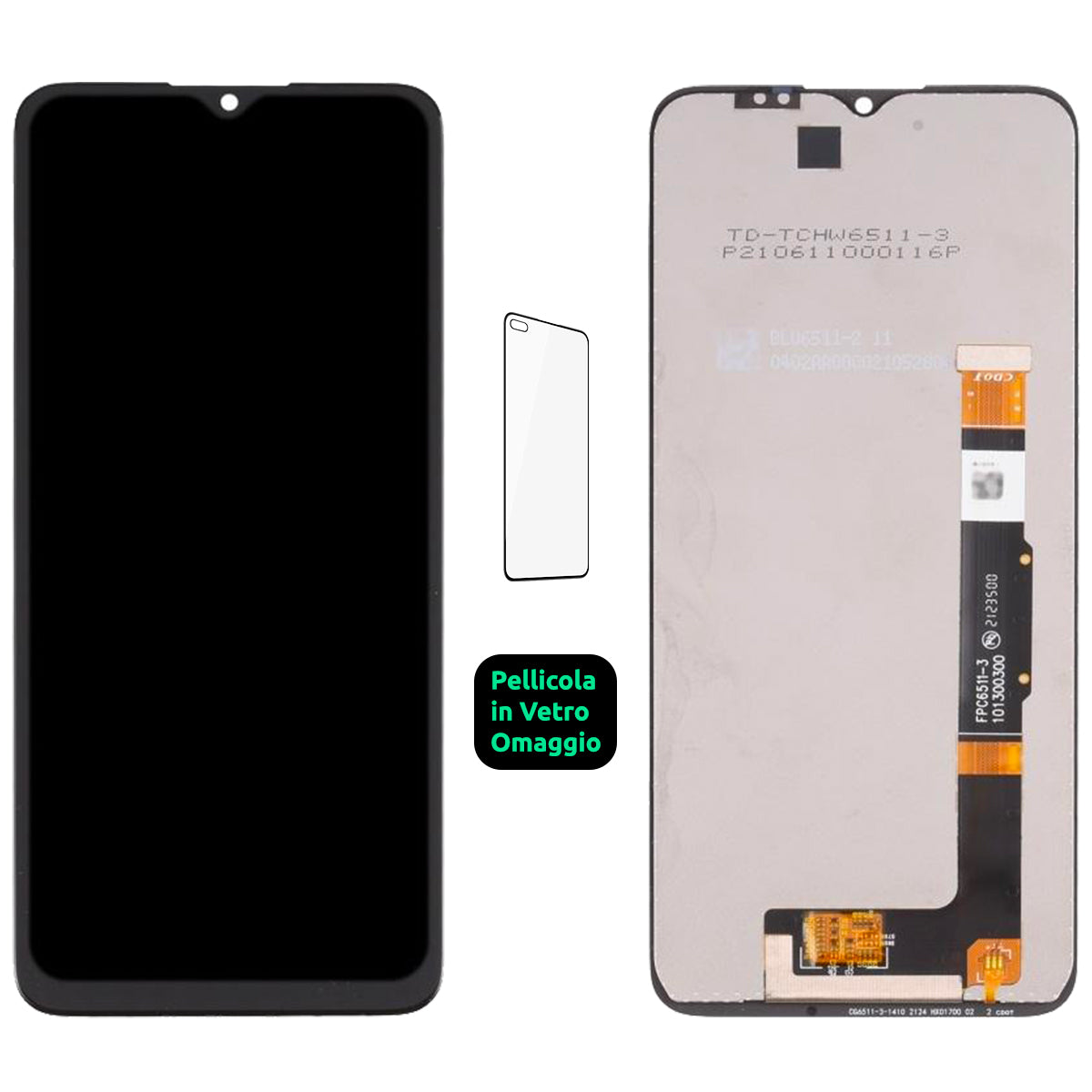 Display Schermo Lcd Tcl 305 306 6102 6102D 6102A 6102H Touch Screen Vetro Nero