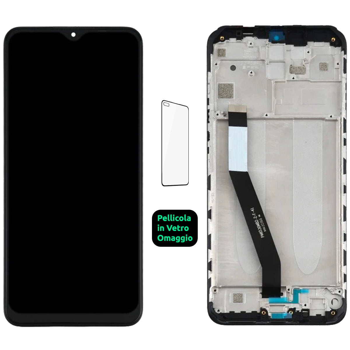 Display Schermo Lcd + Frame Xiaomi Redmi 9 M2004J19AG M2004J19G Touch Screen Vetro Nero