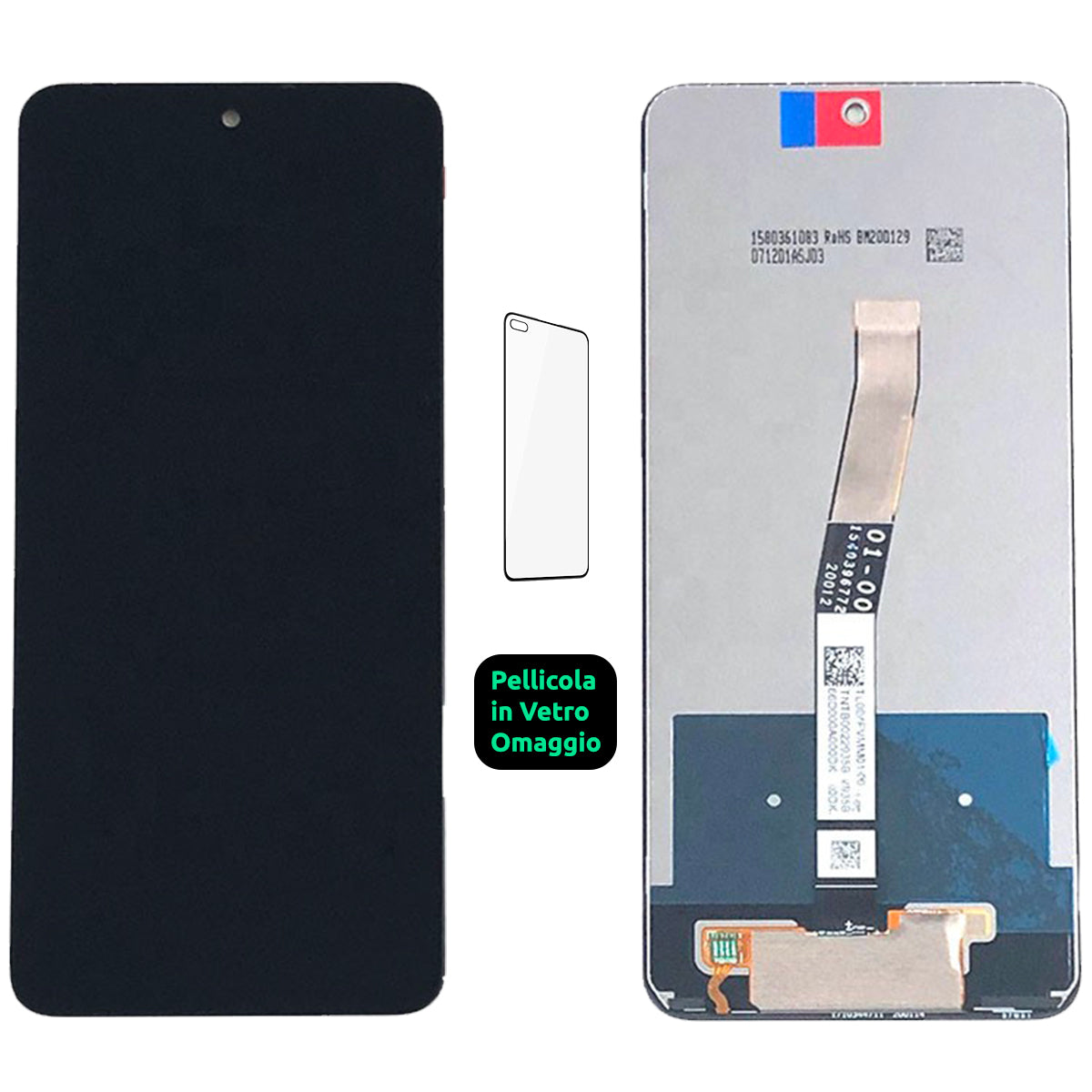 Display Schermo Lcd Xiaomi Redmi Note 9S M2003J6A1G / 9 Pro M2003J6 M2003J6B2G Touch Screen Vetro Nero